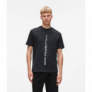 Klj Reg Vertical Logo Tee Black  KARL LAGERFELD