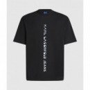Klj Reg Vertical Logo Tee Black  KARL LAGERFELD
