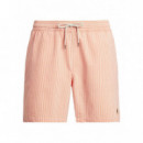 Polo RALPH LAUREN - Traveler-mid-trunk - Classic Peach Seersucker - 710957784006/CLASSIC Peach Seersucker