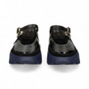 Mercedes Doble Hebilla Charol Negro  4CCCCEES