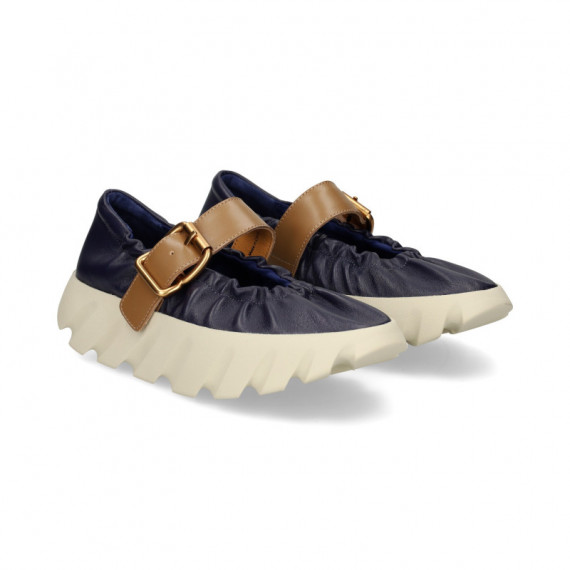 Mercedes Hebilla Piel Azul  4CCCCEES