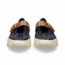 Mercedes Hebilla Piel Azul  4CCCCEES