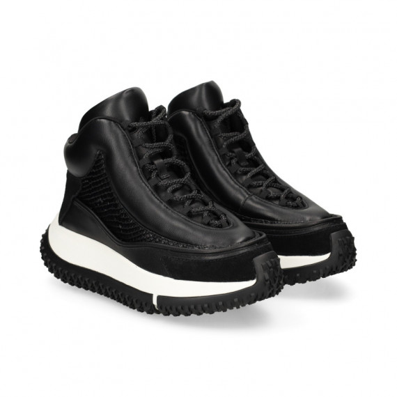 Botin Lado Reptil Piel Negro  4CCCCEES