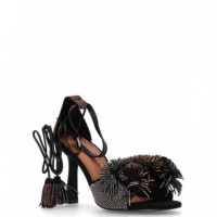 KURT GEIGER - Pom Pom Ankle Tie Sandal - 05 - 4366105209/05