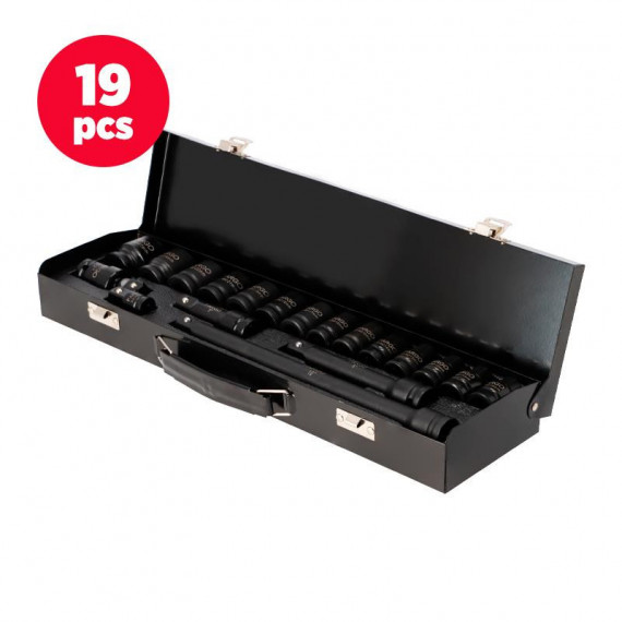 Juego Vasos + Adaptadores Impacto 1/2" FARGO TOOLS 19 Pcs