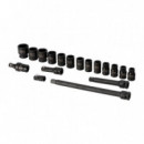 Juego Vasos + Adaptadores Impacto 1/2" FARGO TOOLS 19 Pcs