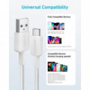 ANKER 322 Cable Usb-a a Usb-c Trenzado 1.8M 45W Blanco