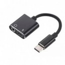 Adaptador 2 en 1 Usb-c a Audio 3.5MM + Usb-c  OEM