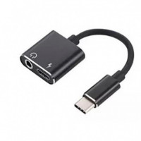 Adaptador 2 en 1 Usb-c a Audio 3.5MM + Usb-c  OEM