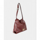 Bolso Shopper Efecto Piel con Logo Lc Ovalado Burdeos  LOLA CASADEMUNT