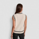 Chaleco Suéter sin Mangas con Cuello Redondo y Puntilla  DKNY