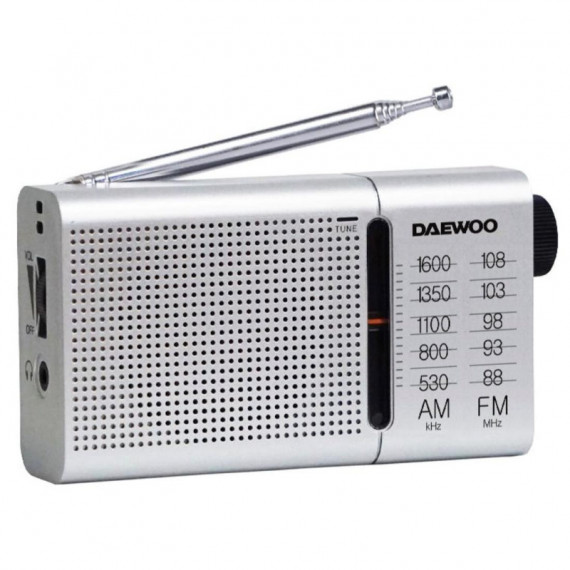DAEWOO DW1037 Radio Am/fm con Altavoz y Antena Plata