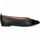 Punta Charol Bailarina Piel Negro  UNISA