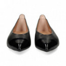 Punta Charol Bailarina Piel Negro  UNISA