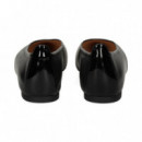 Punta Charol Bailarina Piel Negro  UNISA