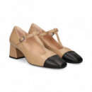 Punta Negro Salon Bebe Piel Beige  UNISA