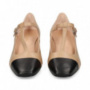 Punta Negro Salon Bebe Piel Beige  UNISA