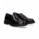 Mocasin Antifaz Piel Negro  FLUCHOS