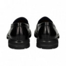 Mocasin Antifaz Piel Negro  FLUCHOS