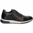 Deportivo Cordon+cremallera Piel Negro  FLUCHOS