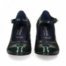 Mercedes Print Multi Piel Verde+negro  FLUCHOS