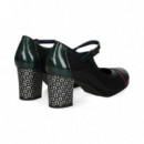 Mercedes Print Multi Piel Verde+negro  FLUCHOS