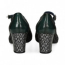 Mercedes Print Multi Piel Verde+negro  FLUCHOS