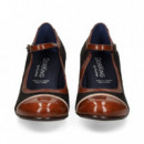 Mercedes Print Multi Piel Cuero+moka  FLUCHOS