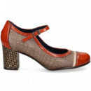 Mercedes Print Multi Piel Teja+beige  FLUCHOS