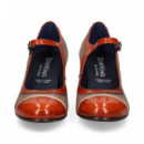 Mercedes Print Multi Piel Teja+beige  FLUCHOS