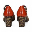 Mercedes Print Multi Piel Teja+beige  FLUCHOS