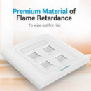 VENTION Roseta de Pared RJ45 CAT.6 Utp 4 Tomas Blanca