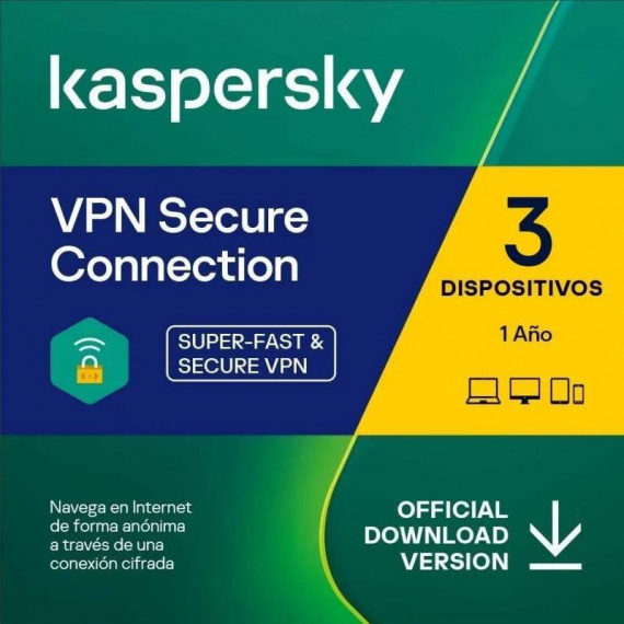 KASPERSKY Vpn Secure Connection 1 Año 3 Dispositivos