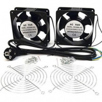 POWERGREEN Kit de Ventilación Doble para Armario Rack 12CM