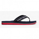 TOMMY HILFIGER - Sporty Mid Wedge Summer Sandal - DW6 - F|FW0FW08856/DW6