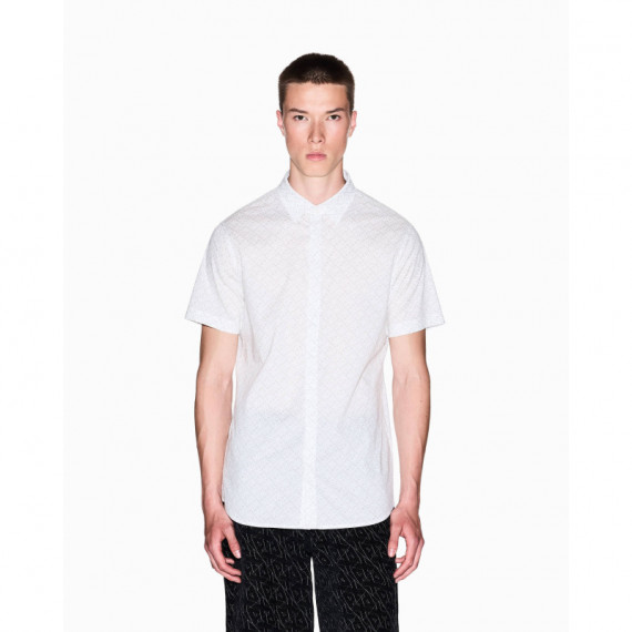 Shirt Off White Ax Pattern  ARMANI EXCHANGE