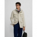 Chaqueta Militar Parches Dye Beige  SILBON