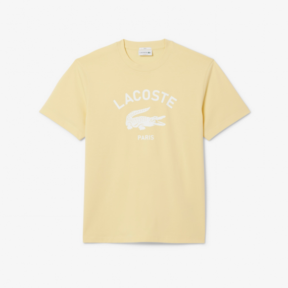 Camiseta LACOSTE Amarillo Pastel Logo Estampado