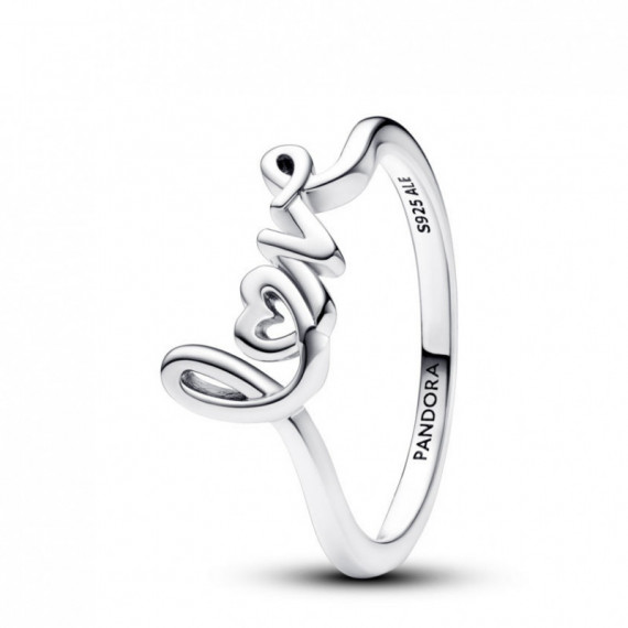 PANDORA Anillo en Plata de Ley Love Escrito a Mano 193058C00