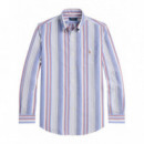 Polo RALPH LAUREN - Cubdpkpps-long Sleeve-sport Shirt - 6429 Blue Red Multi - 710944613001/6429 Blue Red Multi