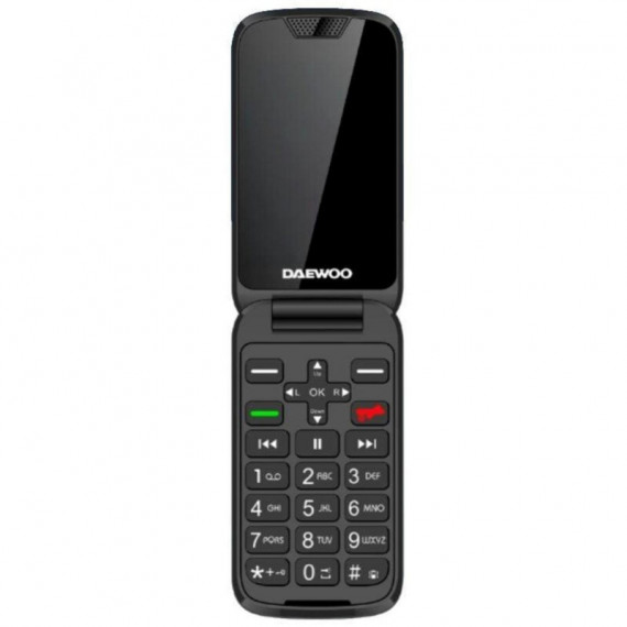 DAEWOO DW8005BK Teléfono Móvil 4G Senior con Doble Pantalla y Base de Carga