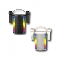 SAMI Altavoz BLUETOOTH Karaoke con 2 Microfonos 20W RS-989,LUZ Disco,efecto Sonido,usb,micro USB