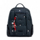 Mochila denim Mickey mediana