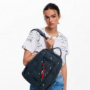 Mochila denim Mickey mediana