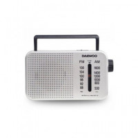 DAEWOO Radio Portatil Analogica Am/fm DW1122 Pilas y Corriente Negra