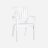 Silla de Jardín Malibu- Apilable- Color Blanco- Siesta Exclusive®- Exterior  SIESTA EXCLUSIVE