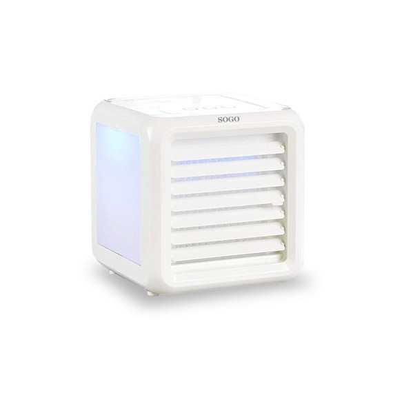 SOGO Ventilador Enfriador de Aire Portatil 7W 2EN1 SS-21085 con Luz Led  7 Colores
