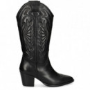 1/2 Bota Cowboy Bordada Piel Negro  VEXED SHOES COMPANY
