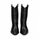 1/2 Bota Cowboy Bordada Piel Negro  VEXED SHOES COMPANY