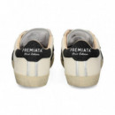 Puntera Plata Deportivo Piel Blanco  PREMIATA